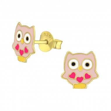 Owl oorstekertjes roze