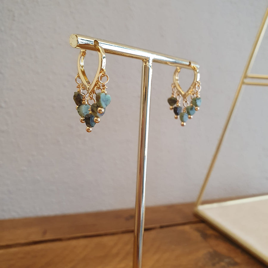 Single piece earring // Hearts Turquoise