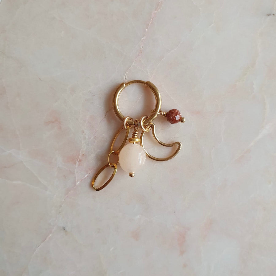 Single piece earring // Crescent moon