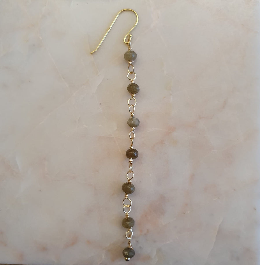 Single piece earring // Dangle green