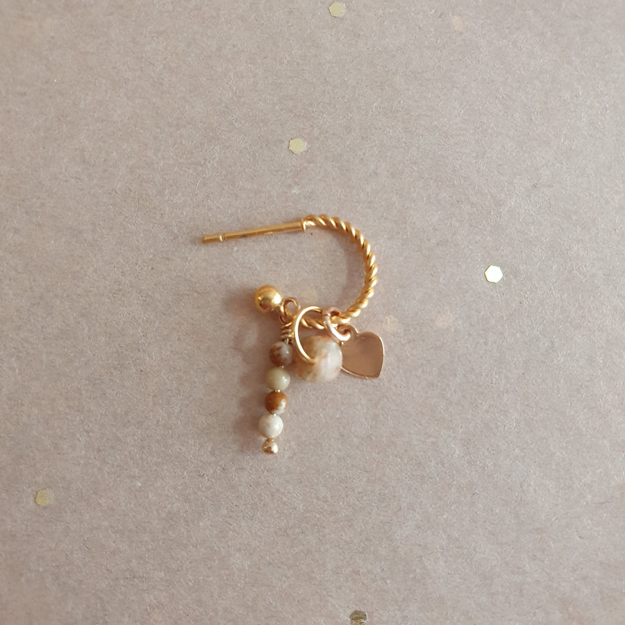 Charm Hoop earrings // Light brown