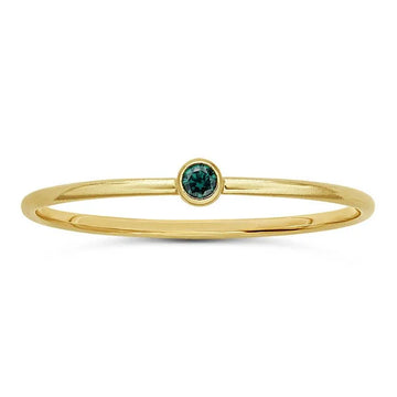 Green stone ring // Goldfilled
