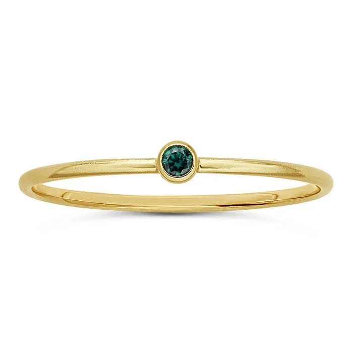 Green stone ring // Goldfilled