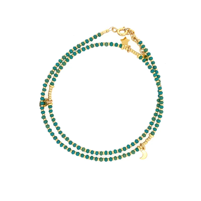 Moonsister Necklace // Green Gold