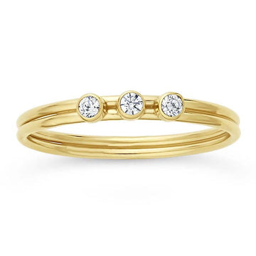 3 Stone ring // Goldfilled